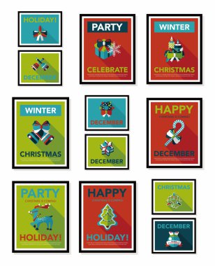 Noel poster afiş tasarım düz arka plan ayarlamak, eps10