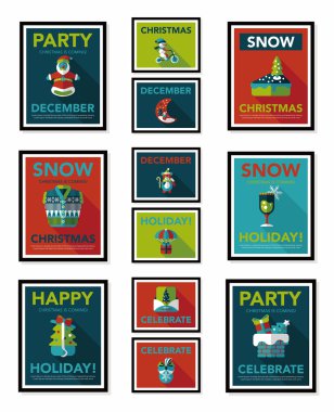 Noel poster afiş tasarım düz arka plan ayarlamak, eps10