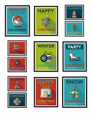 Noel poster afiş tasarım düz arka plan ayarlamak, eps10