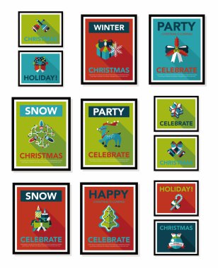 Noel poster afiş tasarım düz arka plan ayarlamak, eps10