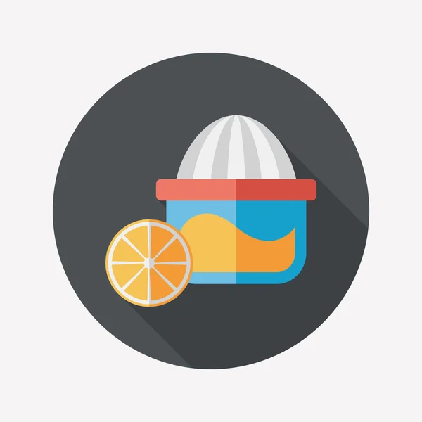 Presse-agrumes de cuisine icône plate avec ombre longue, eps10 — Image vectorielle