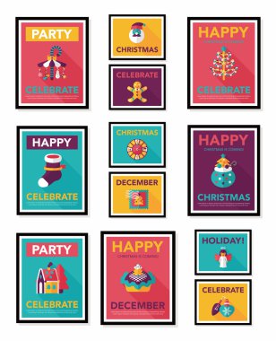 Noel poster afiş tasarım düz arka plan ayarlamak, eps10