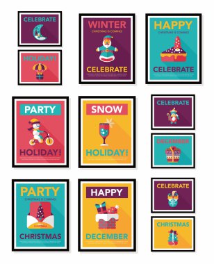 Noel poster afiş tasarım düz arka plan ayarlamak, eps10