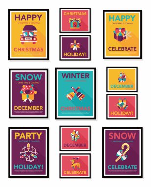 Noel poster afiş tasarım düz arka plan ayarlamak, eps10