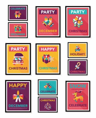 Noel poster afiş tasarım düz arka plan ayarlamak, eps10