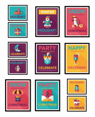 Noel poster afiş tasarım düz arka plan ayarlamak, eps10