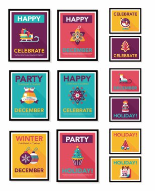 Noel poster afiş tasarım düz arka plan ayarlamak, eps10