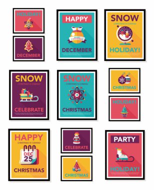 Noel poster afiş tasarım düz arka plan ayarlamak, eps10