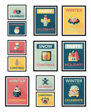 Noel poster afiş tasarım düz arka plan ayarlamak, eps10