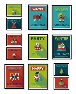 Noel poster afiş tasarım düz arka plan ayarlamak, eps10