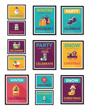 Noel poster afiş tasarım düz arka plan ayarlamak, eps10