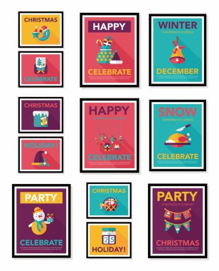 Noel poster afiş tasarım düz arka plan ayarlamak, eps10