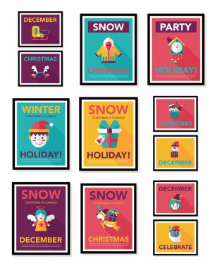 Noel poster afiş tasarım düz arka plan ayarlamak, eps10