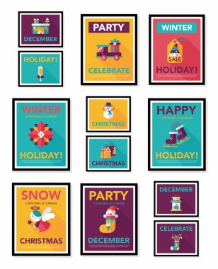 Noel poster afiş tasarım düz arka plan ayarlamak, eps10