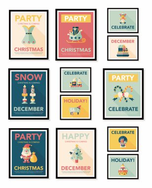 Noel poster afiş tasarım düz arka plan ayarlamak, eps10