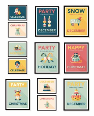 Noel poster afiş tasarım düz arka plan ayarlamak, eps10