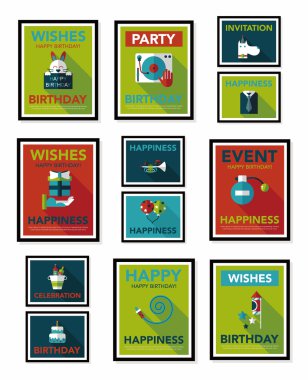 Doğum poster düz afiş tasarım düz arka plan ayarlamak, eps10