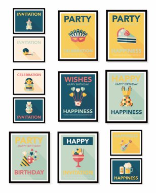 Doğum poster düz afiş tasarım düz arka plan ayarlamak, eps10