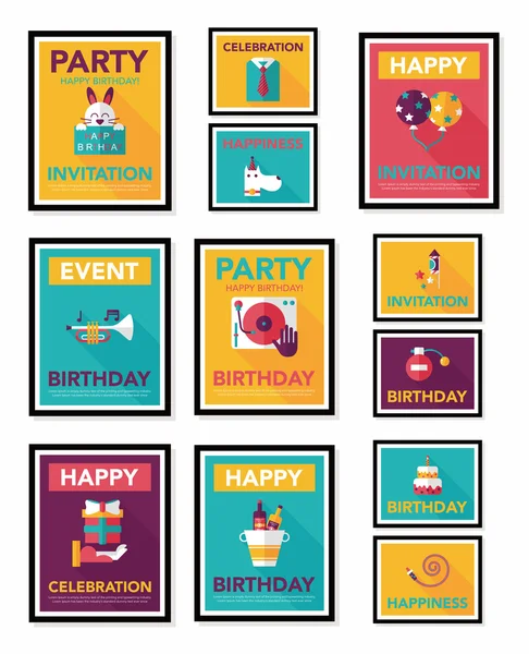 Doğum poster düz afiş tasarım düz arka plan ayarlamak, eps10