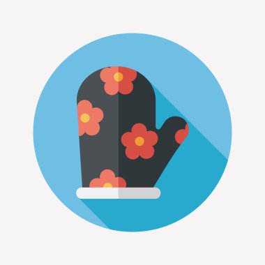 mutfak fırın eldiveni uzun gölge, eps10 simgesiyle düz