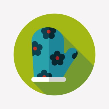 mutfak fırın eldiveni uzun gölge, eps10 simgesiyle düz