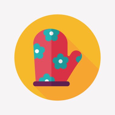 mutfak fırın eldiveni uzun gölge, eps10 simgesiyle düz