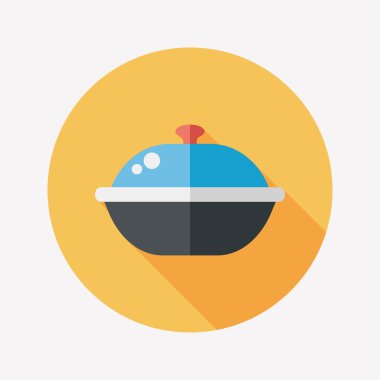 Uzun Gölge, eps10 ile mutfak eşyaları pot düz simgesi