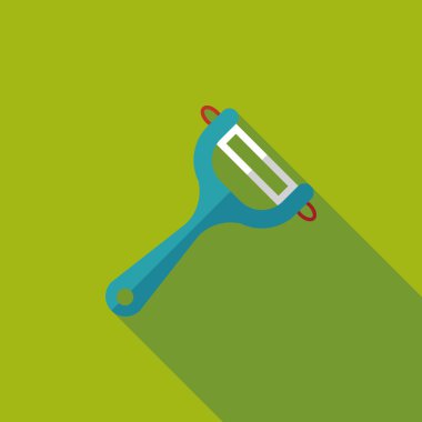 Uzun Gölge, eps10 ile mutfak eşyaları Soyucu düz simgesi