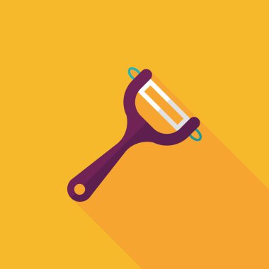 Uzun Gölge, eps10 ile mutfak eşyaları Soyucu düz simgesi