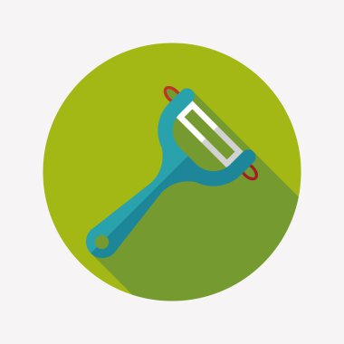 Uzun Gölge, eps10 ile mutfak eşyaları Soyucu düz simgesi