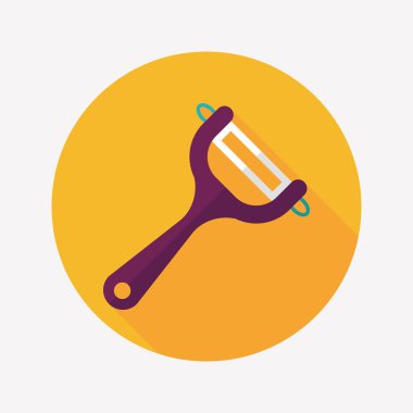 Uzun Gölge, eps10 ile mutfak eşyaları Soyucu düz simgesi