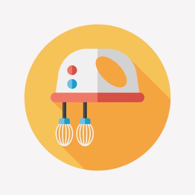 Uzun Gölge, eps10 ile mutfak eşyaları elektronik çırpıcı düz simgesi