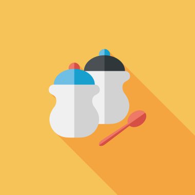 Uzun Gölge, eps10 ile mutfak eşyaları biber şişe düz simgesi