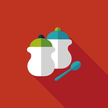 Uzun Gölge, eps10 ile mutfak eşyaları biber şişe düz simgesi