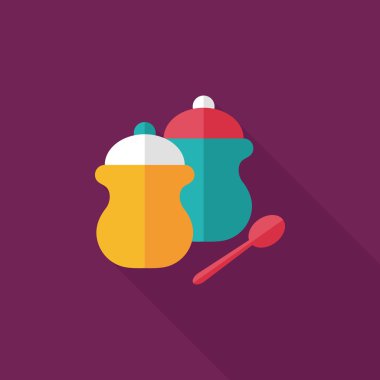 Uzun Gölge, eps10 ile mutfak eşyaları biber şişe düz simgesi