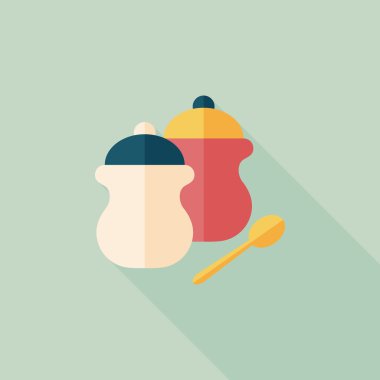 Uzun Gölge, eps10 ile mutfak eşyaları biber şişe düz simgesi