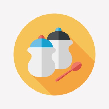 Uzun Gölge, eps10 ile mutfak eşyaları biber şişe düz simgesi