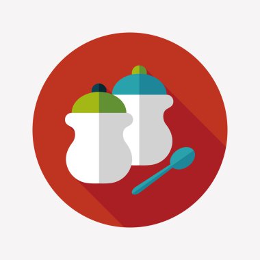 Uzun Gölge, eps10 ile mutfak eşyaları biber şişe düz simgesi