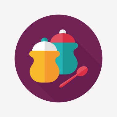 Uzun Gölge, eps10 ile mutfak eşyaları biber şişe düz simgesi