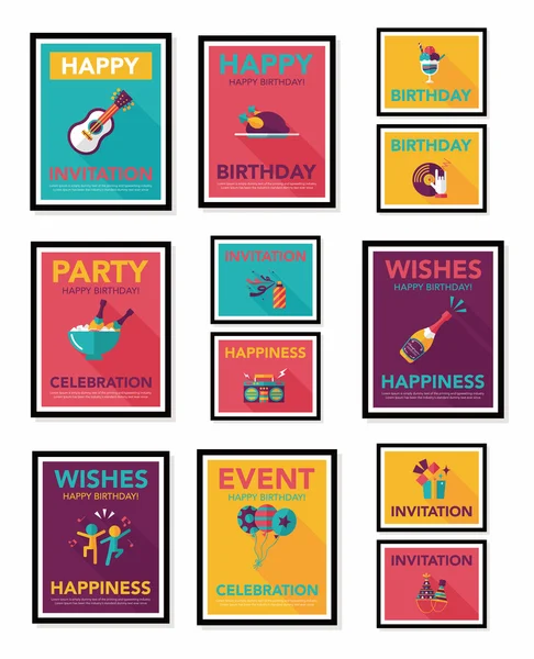 Doğum poster düz afiş tasarım düz arka plan ayarlamak, eps10