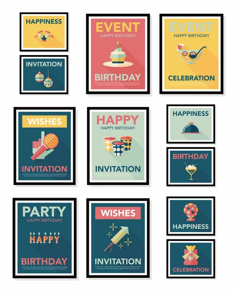 Doğum poster düz afiş tasarım düz arka plan ayarlamak, eps10