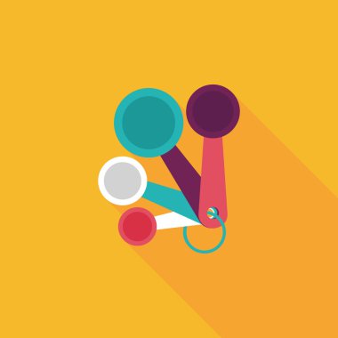 Uzun Gölge, eps10 ile mutfak eşyaları kaşık düz simgesi