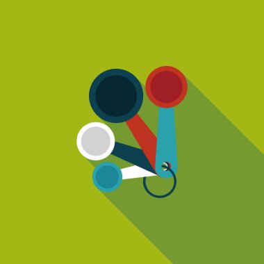 Uzun Gölge, eps10 ile mutfak eşyaları kaşık düz simgesi