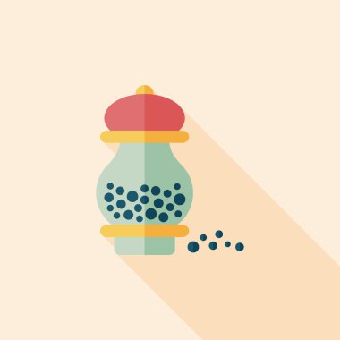 Uzun Gölge, eps10 ile mutfak eşyaları biber şişe düz simgesi