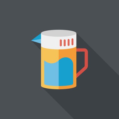 Uzun Gölge, eps10 ile mutfak eşyaları çay potu düz simgesi