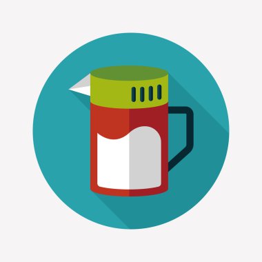 Uzun Gölge, eps10 ile mutfak eşyaları çay potu düz simgesi