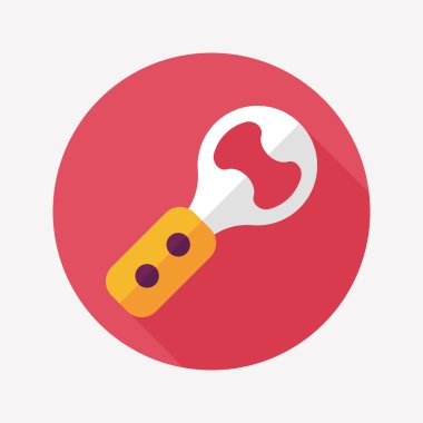 Uzun Gölge, eps10 mutfak eşyaları tirbuşon düz simgesiyle