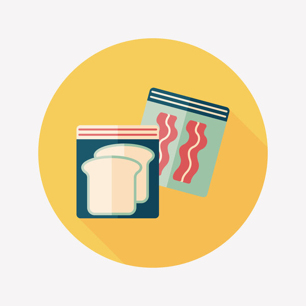 kitchenware zipper bags flat icon with long shadow,eps10