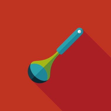 Uzun Gölge, eps10 ile mutfak eşyaları kaşık düz simgesi