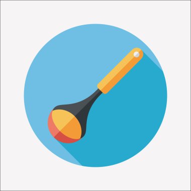 Uzun Gölge, eps10 ile mutfak eşyaları kaşık düz simgesi